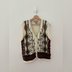 Vintage hand knit floral vest